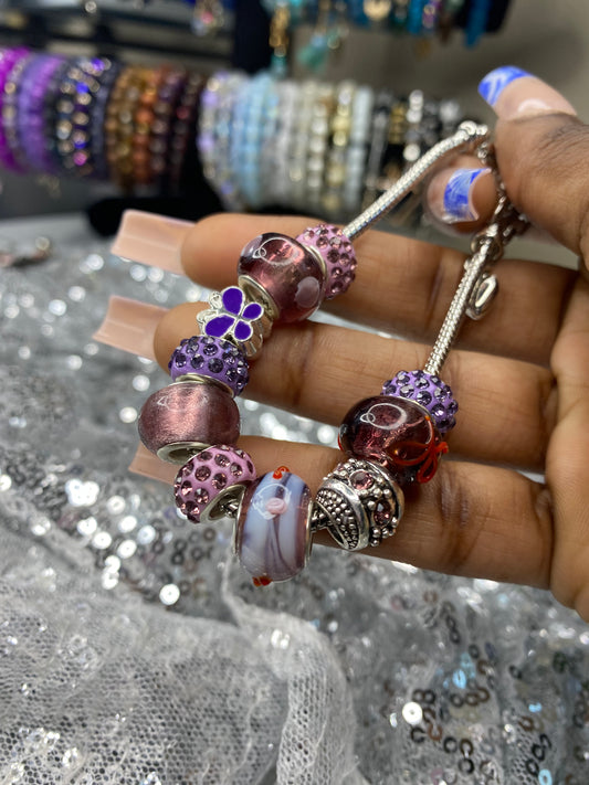 Purple Charm Bracelet