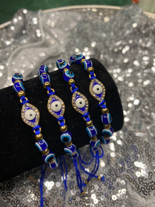 Blue Evil Eye Adjustable Bracelet