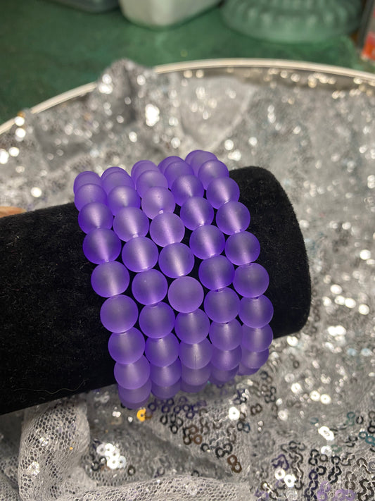 Purple Matte Beaded Bracelet